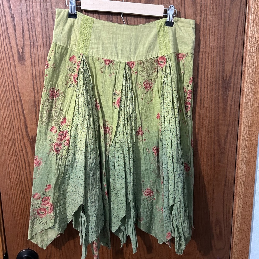 Vintage floral green fairy skirt
